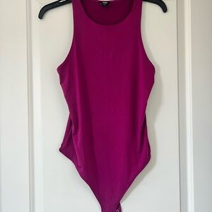 Express Body Contour Fuchsia Scoop Neck Sleeveless Bodysuit
